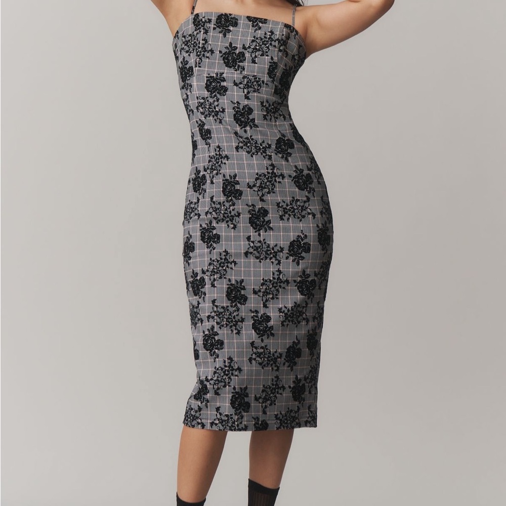 Anthropology Maeve black plaid dress
